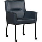 Set van 8 Leren eetkamerstoelen Lucky - Granada Blue, Huis en Inrichting, Stoelen, Ophalen of Verzenden, Nieuw, Leer