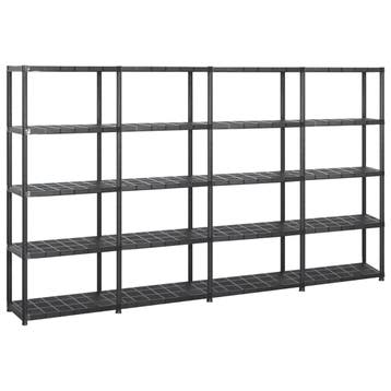 vidaXL Opbergrek 5-laags 284x38x170 cm kunststof zwart, Verzenden, Nieuw
