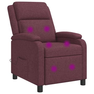 vidaXL Massage Recliner Paars Stof, Verzenden, Nieuw