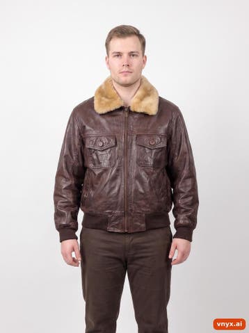 Unbranded Leather Jacket Heren maat L Bruin Vintage, Ophalen of Verzenden, Nieuw