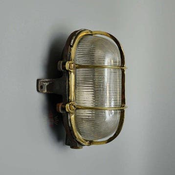 WISKA - Wandlamp - Messing, Glas - Industriële lamp