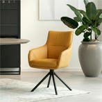 Leren draaibare eetkamerstoel Fancy Duo, Huis en Inrichting, Stoelen, Ophalen of Verzenden, Nieuw, Leer, Industrieel, Modern, Scandinavisch