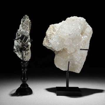 GEEN RESERVEPRIJS - Prachtig paar pyriet en kwarts- Crystal