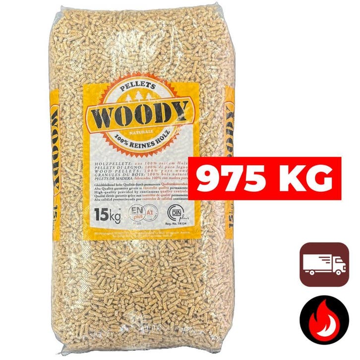 975kg | ENplus A1 houtpellets | €529,95 incl. bezorging, Tuin en Terras, Haardhout, Verzenden