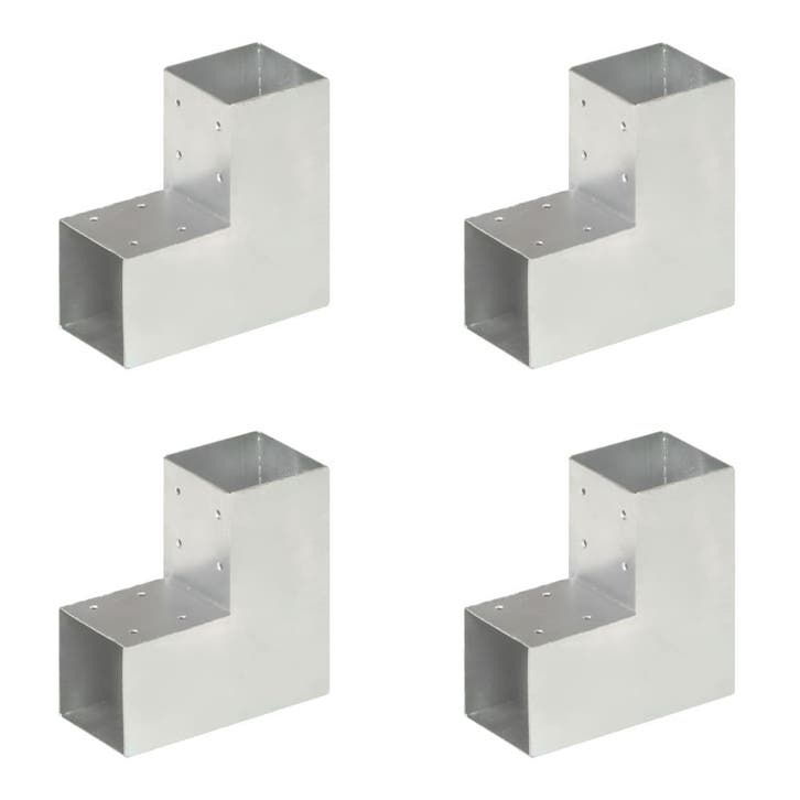 vidaXL Paalverbindingen 4 st L-vorm 91x91 mm gegalvaniseerd, Tuin en Terras, Palen, Balken en Planken, Nieuw, Verzenden