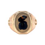 Gouden vintage ring met agaat 14 krt, Sieraden, Tassen en Uiterlijk, Ringen, Ophalen of Verzenden, Nieuw