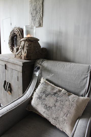 Shabby kussen met kelim opdruk Black 40 x 60 cm, Ophalen of Verzenden, Nieuw