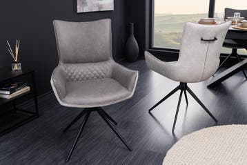 Draaibare design stoel ALPINE grijs lichtgrijs armleuningen, Huis en Inrichting, Fauteuils, Ophalen of Verzenden, Nieuw