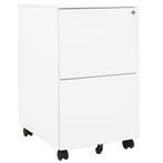 vidaXL Ladeblok verrijdbaar 39x45x67 cm staal wit, Verzenden, Nieuw