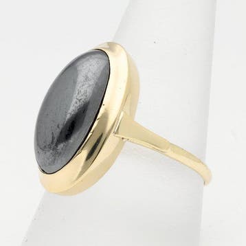 Ring - 14 karaat Geel goud - Hematiet, Nieuw