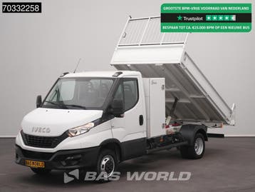 Iveco Daily 35C16 3.0L Kipper met Kist Dubbellucht Navi Airc, Stof, Gebruikt, Euro 6, Iveco