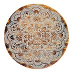 Groot hout wandbord mandala XL wit  60 cm, Verzenden, Nieuw