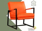 Leren fauteuil Secret - Toledo Orange (oranje), Huis en Inrichting, Fauteuils, Nieuw, Ophalen of Verzenden, 50 tot 75 cm, Industrieel, Modern