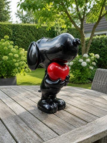 Beeld, black snoopy - 60 cm - polyresin, Antiek en Kunst