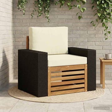 vidaXL Buiten Midden Sofa Naturel, Verzenden, Nieuw