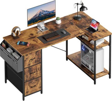 Bureau - Computertafel - Computerbureau - 140x78 cm - Bruin, Huis en Inrichting, Verzenden, Zo goed als nieuw
