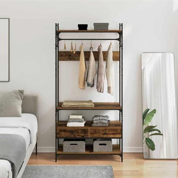 vidaXL Kledingkast Oud hout 89 x 39 x 184.5 cm Bewerkt hout, Huis en Inrichting, Kasten | Kledingkasten, Verzenden, Nieuw