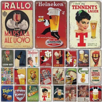 Retro Metal Bier Merk Poster - Decoratie voor Man Cave, Bar, Verzenden, Nieuw