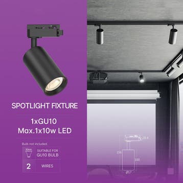 LED Railverlichting - Track Spot - Brinton - GU10 Fitting -, Huis en Inrichting, Lampen | Spots, Ophalen of Verzenden, Nieuw, Plafondspot of Wandspot