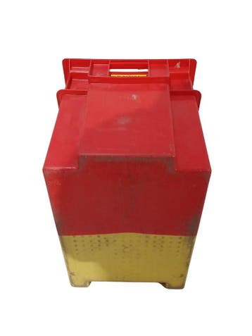 Stapelbak, 600x400x400 mm, euronorm, rood, geel kunststof,, Gebruikt, 40 tot 60 cm, 50 tot 75 cm, Bak of Kist