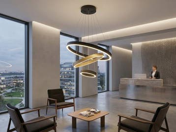 Veiling - Hanglamp Zwart en Goud Trio Ring 60W LED CCT 3 Kle, Huis en Inrichting, Nieuw
