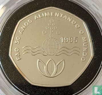 Kaapverdië 200 escudos 1995 (PROOF) 50th anniversary FAO, Verzenden, Overige landen, Losse munt, Goud