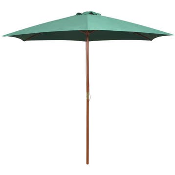 vidaXL Parasol 270x270 cm houten paal groen, Verzenden, Nieuw, 2 tot 3 meter