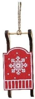 Hanger Houten Slee Rood met Wit per stuk, Ophalen of Verzenden, Nieuw