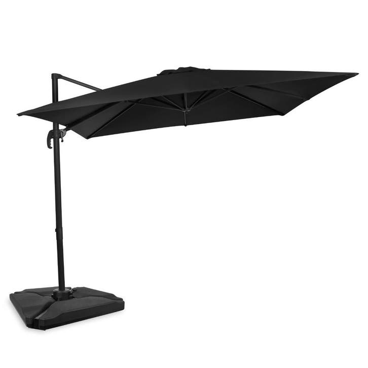 Zweefparasol Pisogne 300x300cm – Premium parasol - Zwart |, Tuin en Terras, Parasols, Nieuw, Verzenden