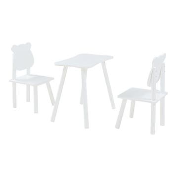 Kindertafel met 2 kinderstoelen Panjang wit [en.casa], Verzenden, Nieuw