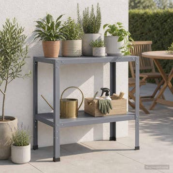 vidaXL Planttafel 80 x 50 x 80 cm Gepoedercoat staal, Verzenden, Nieuw