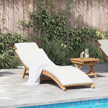 vidaXL Tuininfurniture Sunlounger met kussen Bruin 198 x 55, Verzenden, Nieuw