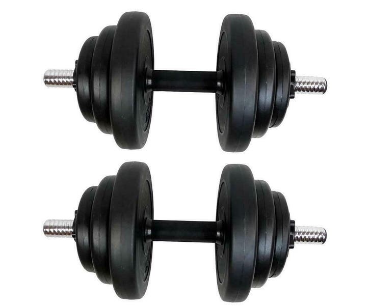 2 x 10 kg dumbbell halter halterset dumbell dumbellset, Sport en Fitness, Fitnessmaterialen, Dumbbell, Nieuw, Armen, Benen, Borst