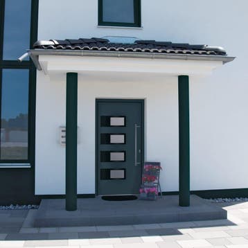 vidaXL Voordeur 100x200 cm aluminium en PVC antracietkleurig, Verzenden, Nieuw