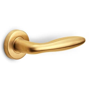 Deurklink BASICS LBXVIII op ronde rozet PVD mat goud, Verzenden, Nieuw