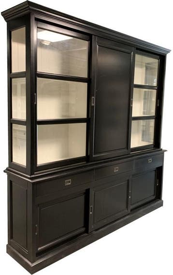 Buffetkast zwart Deurne 240 x 240cm dichte middendeur, Ophalen of Verzenden, Nieuw