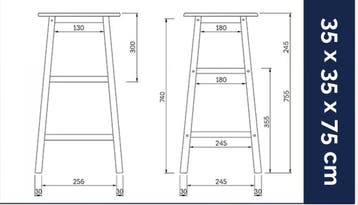 Barkrukken Set van 4 Acaciahout 76cm (Meubelen, Interieur), Verzenden, Nieuw
