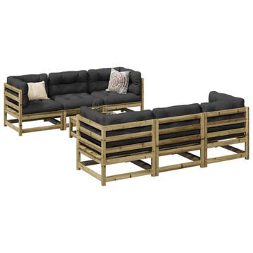 vidaXL 7-delige Loungeset geïmpregneerd grenenhout, Verzenden, Nieuw, Loungeset