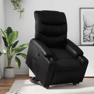 vidaXL Sta-op-stoel kunstleer zwart, Huis en Inrichting, Fauteuils, Verzenden, Nieuw