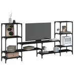 vidaXL Tv-meubel 206,5x28,5x95 cm bewerkt hout zwart, Huis en Inrichting, Kasten | Televisiemeubels, Verzenden, Nieuw, Overige houtsoorten