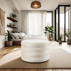 Hocker Altu XL, gestoffeerd, opbergruimte - Fluweellook crèm, Verzenden, Nieuw