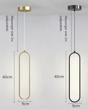 Zwart-Gouden LED Hanglamp – Moderne Plafondlamp voor Woonkam, Verzenden, Nieuw