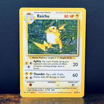 Pokémon Card - Raichu Holo 14 - Pokémon - WOTC, Nieuw