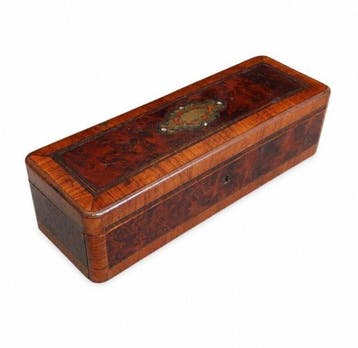 Kist - Hout - handschoenenkastje, Antiek en Kunst