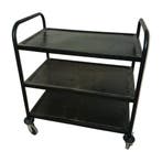 Metalen serveertrolley, 3 niveaus, verrijdbaar, zwart -, Ophalen of Verzenden, Overige typen, Emtrade NL