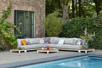 Suns Evora loungeset XL soft grey met matt white frame *, Ophalen of Verzenden, Nieuw