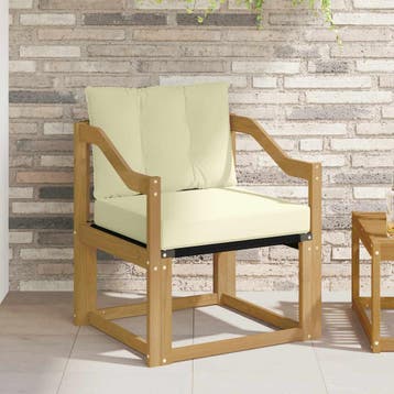 vidaXL Tuinbank Massief Acaciahout Wit en crèmekleurig, Tuin en Terras, Verzenden, Nieuw