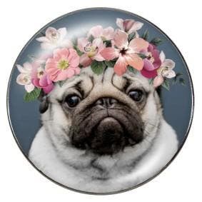 Fako Bijoux - Click Button - Glas - Hond - Bloemen, Verzenden, Nieuw