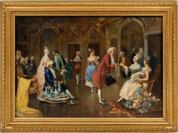 Italian school (XIX) - The reception in the palace - XL