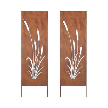 Tuinscherm Irsina set van 2 tuinstekers 160x50 cm riet casa., Verzenden, Nieuw